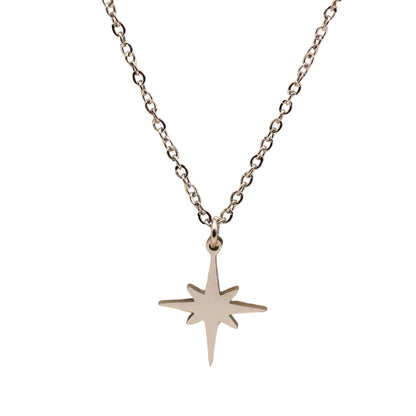 Silver North Star Cable Chain Necklace for Women