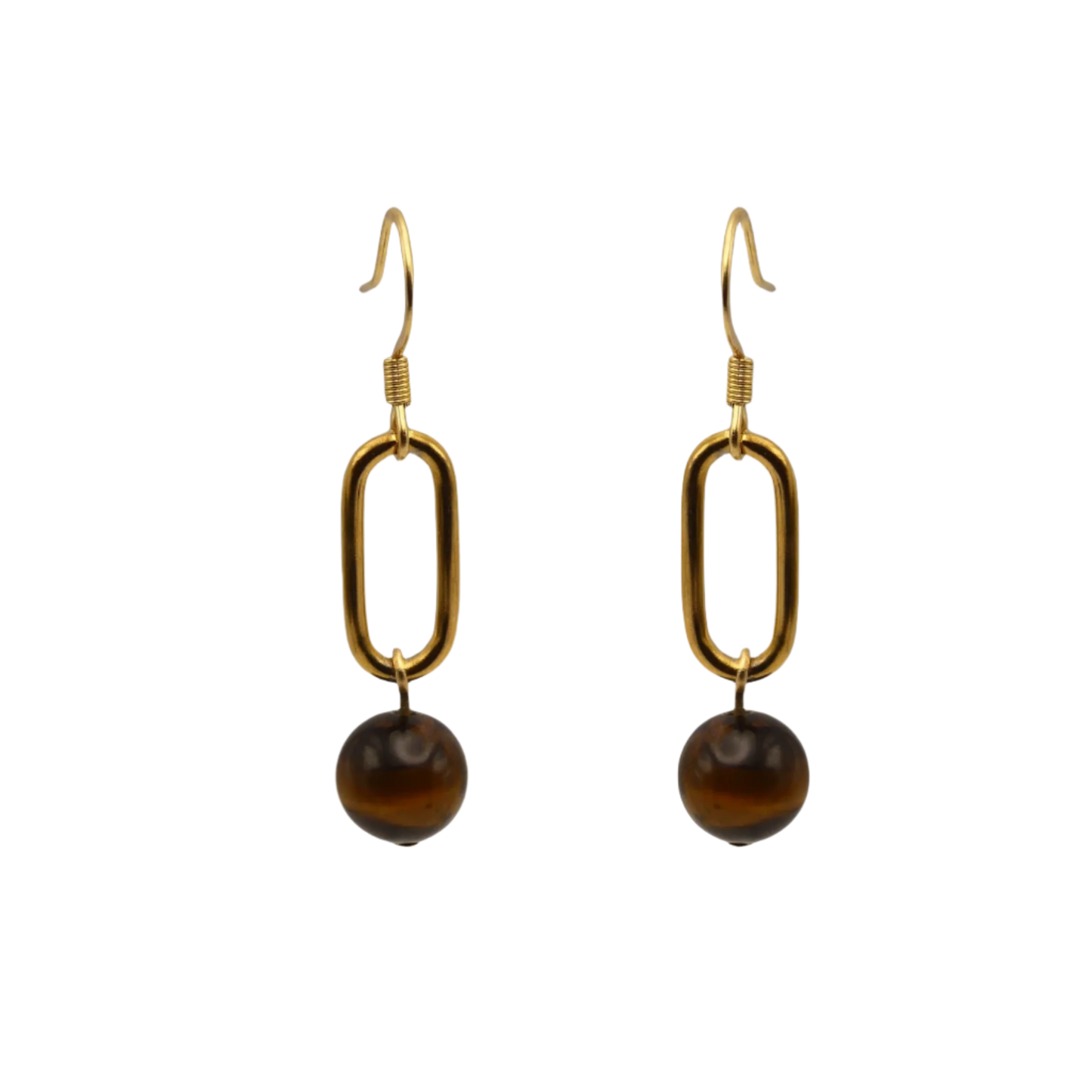 Tiger Eye Link Earrings