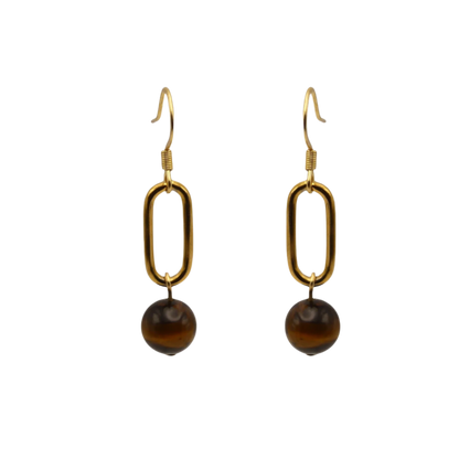 Tiger Eye Link Earrings
