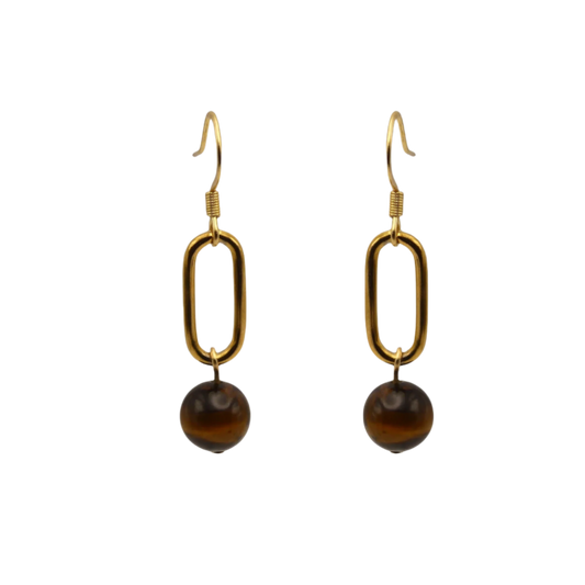 Tiger Eye Link Earrings