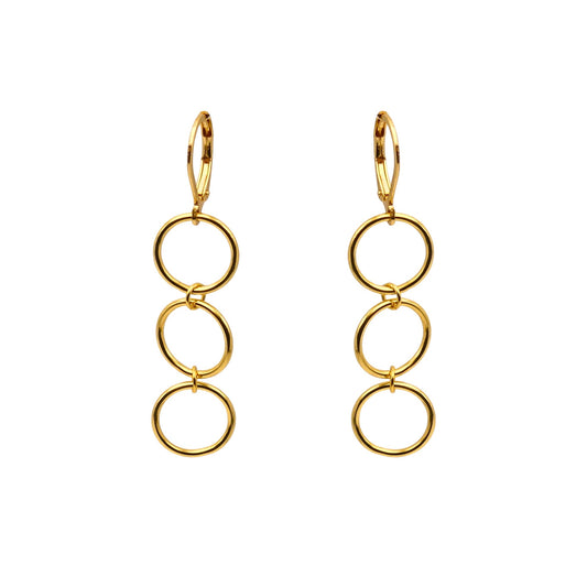 Triple Loop Dangle Earrings For Women