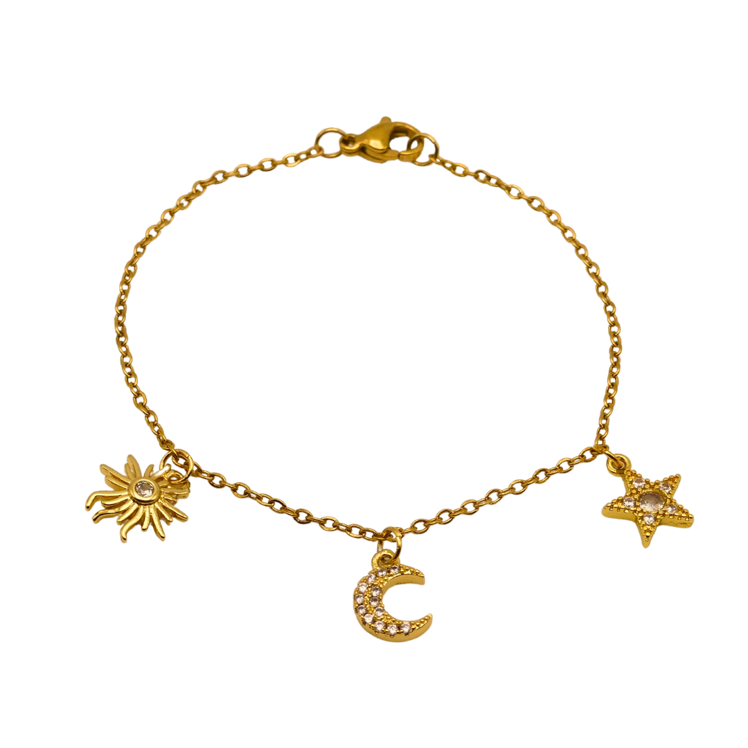 Sun, Moon and Star Bracelet