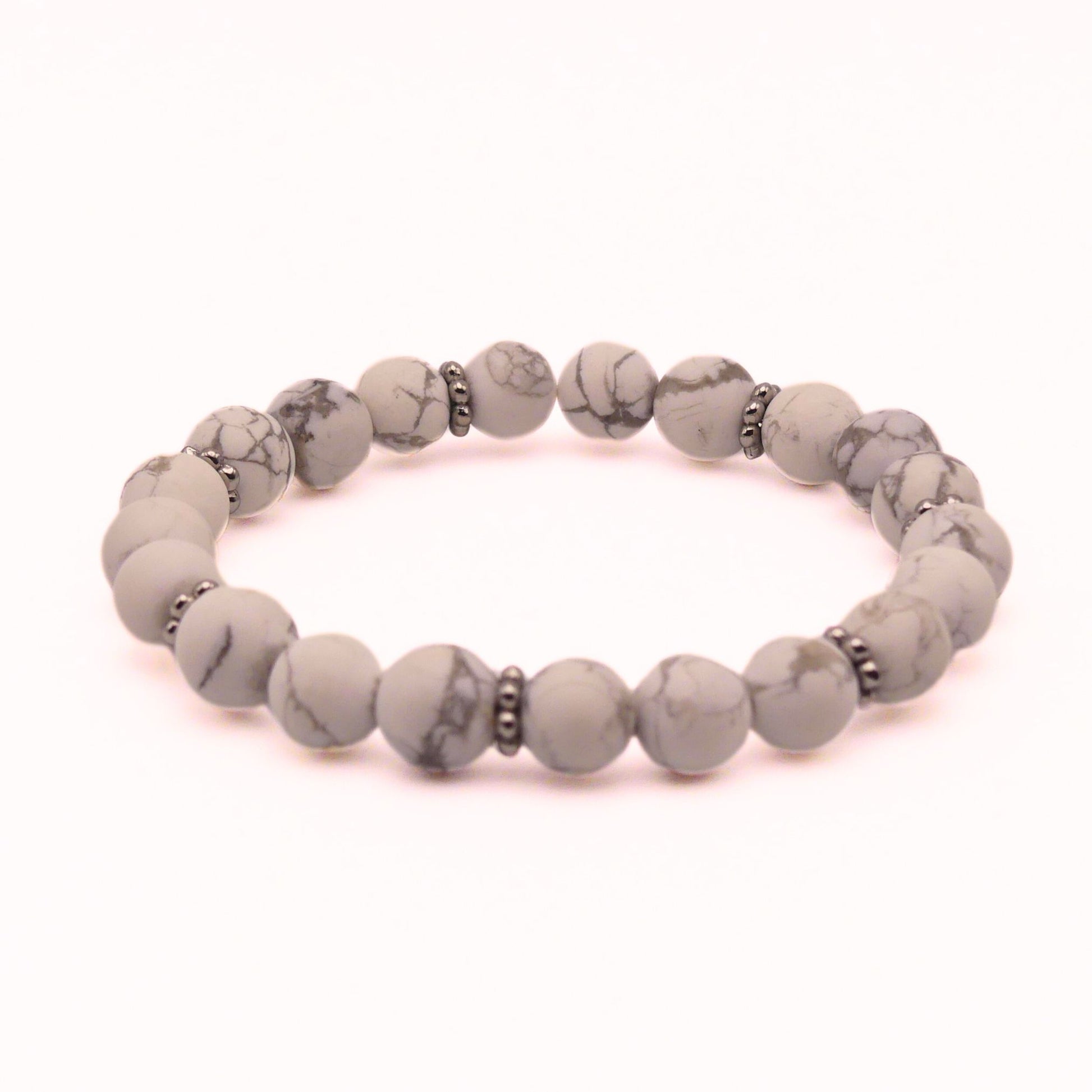 White Howlite Beaded Bracelet