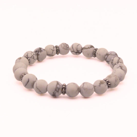 White Howlite Beaded Bracelet